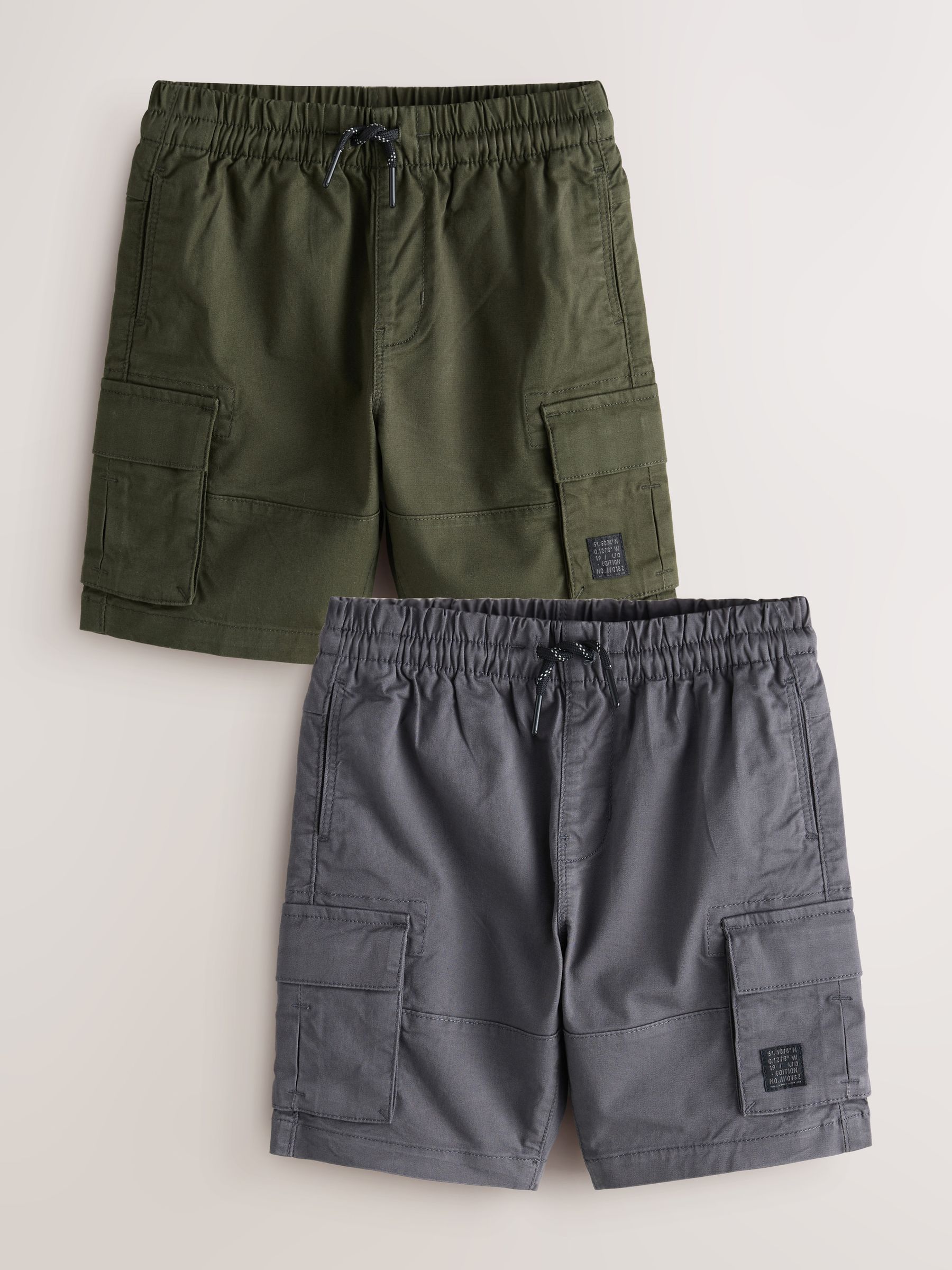 Kaki/grijs - Cargoshort (3-16jr)