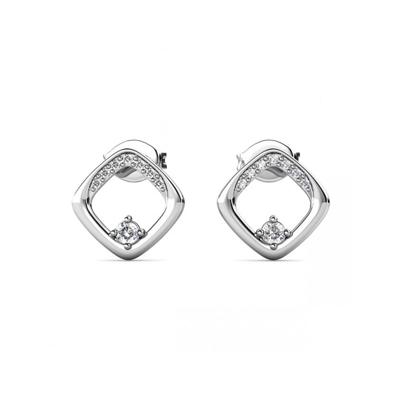 Boucles d'oreilles Adelise - Argenté et Cristal