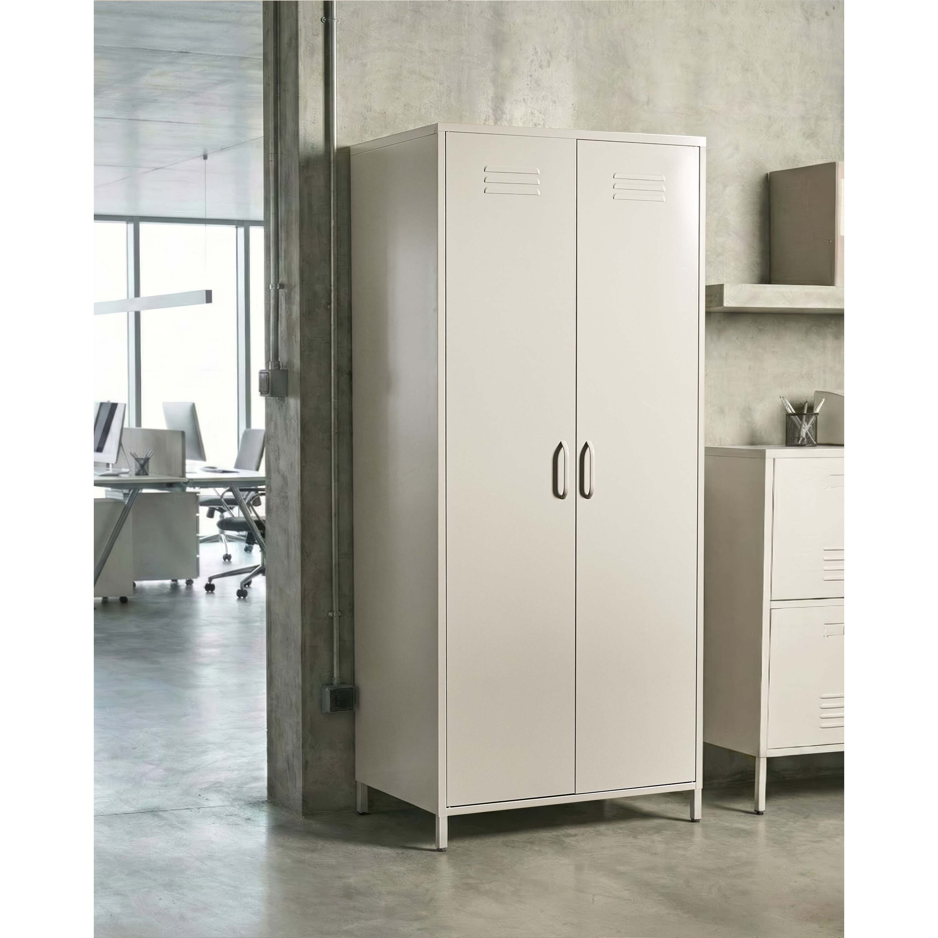 Beliani - VARNA - Dressoir - Lichtbeige - Staal