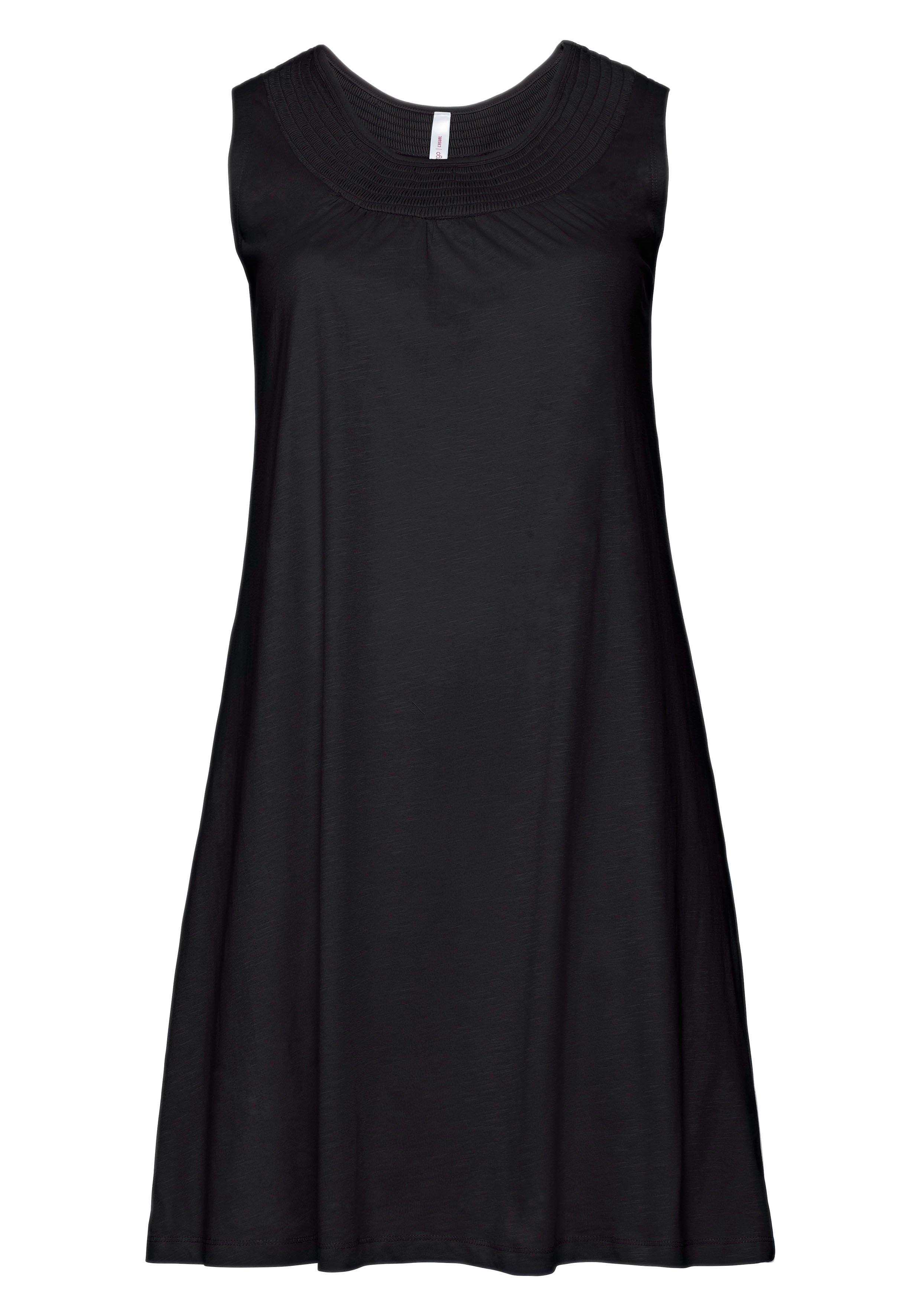 Shirtkleid mit Smok-Einsatz, in A-Linie