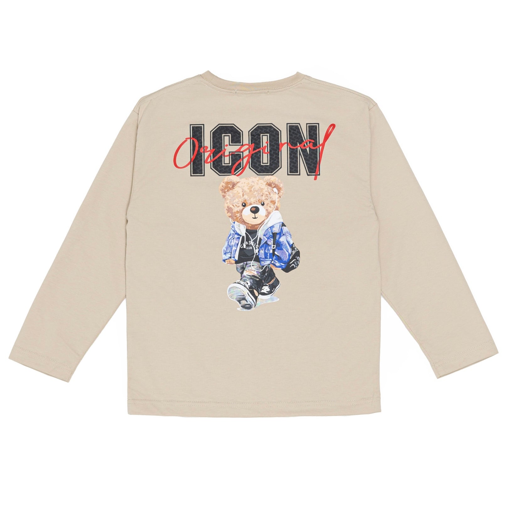 Walking bear icon longsleeves - beige