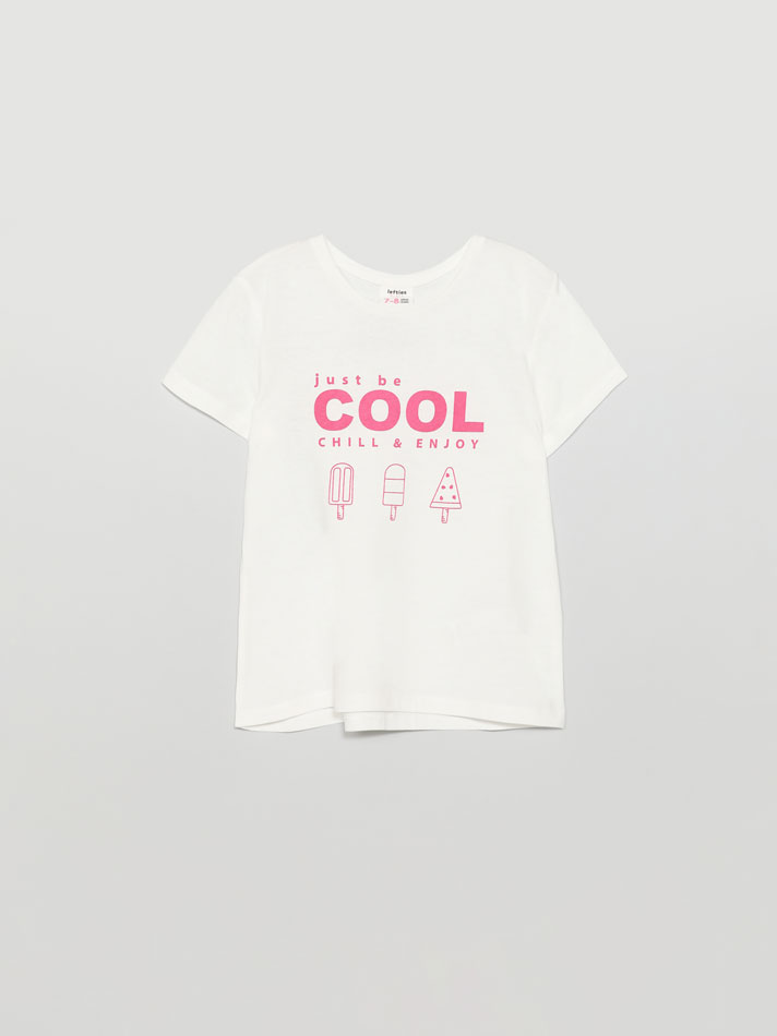 Pacote com 6 camisetas de manga curta, estampadas e lisas - Off-White