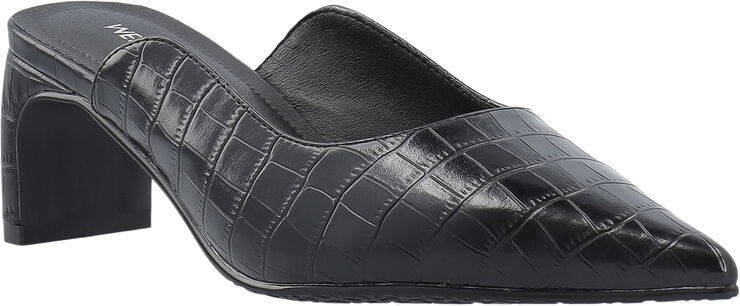 Bianco Rowe Heel Cutline Mule #C Black croco