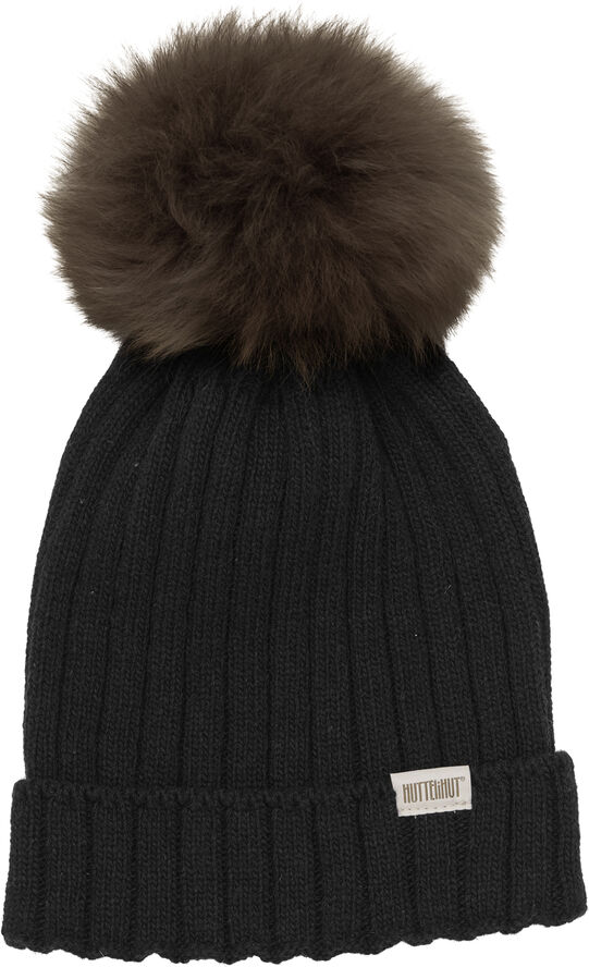 Huttelihut Hat Knit w. Alpaca Pompom Phantom