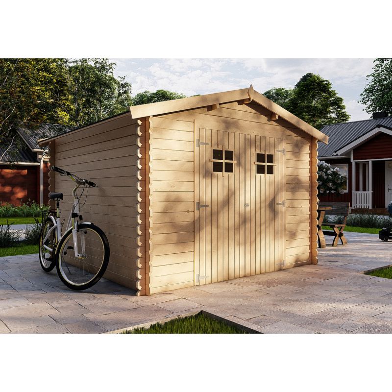 Abri de jardin meribel de 10 m² en bois de pin ép. 19 mm