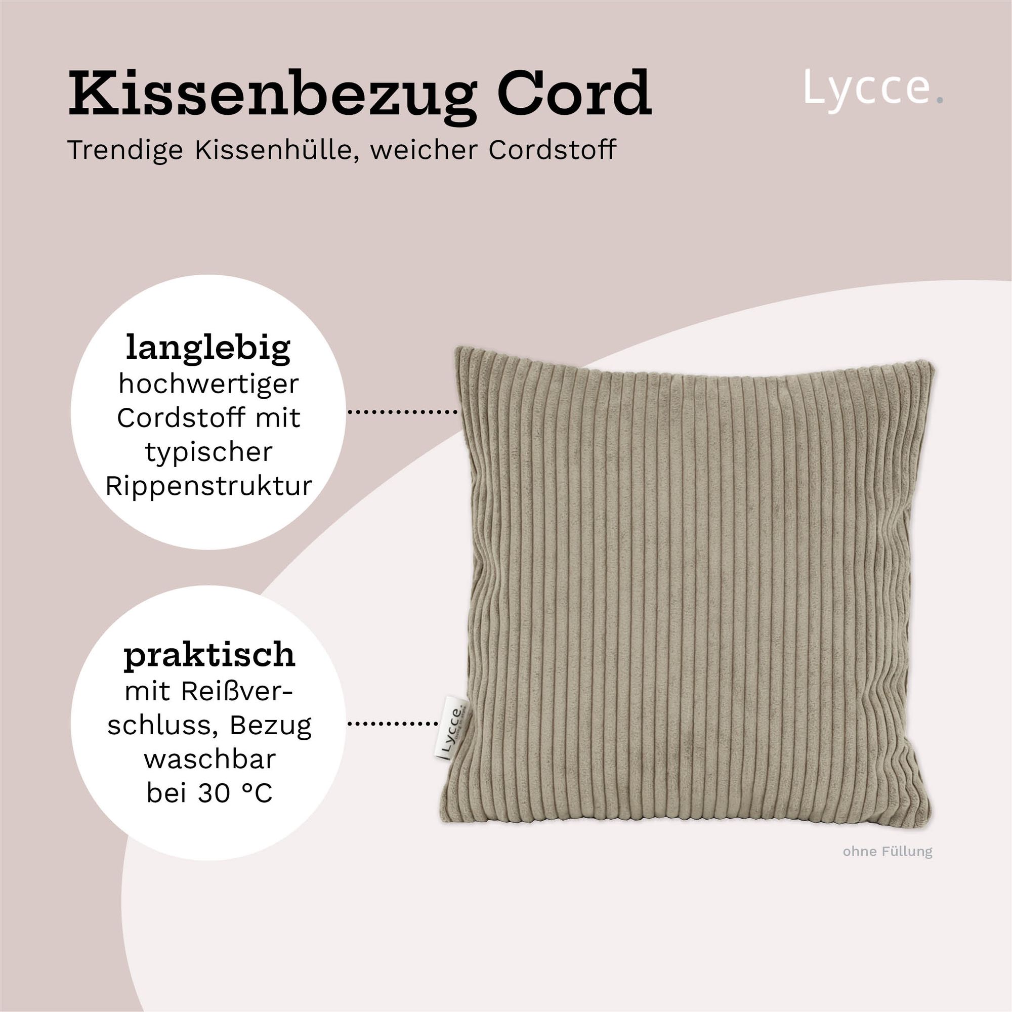 Lycce Kissenbezug aus trendigem Cordstoff (40 x 40 cm)