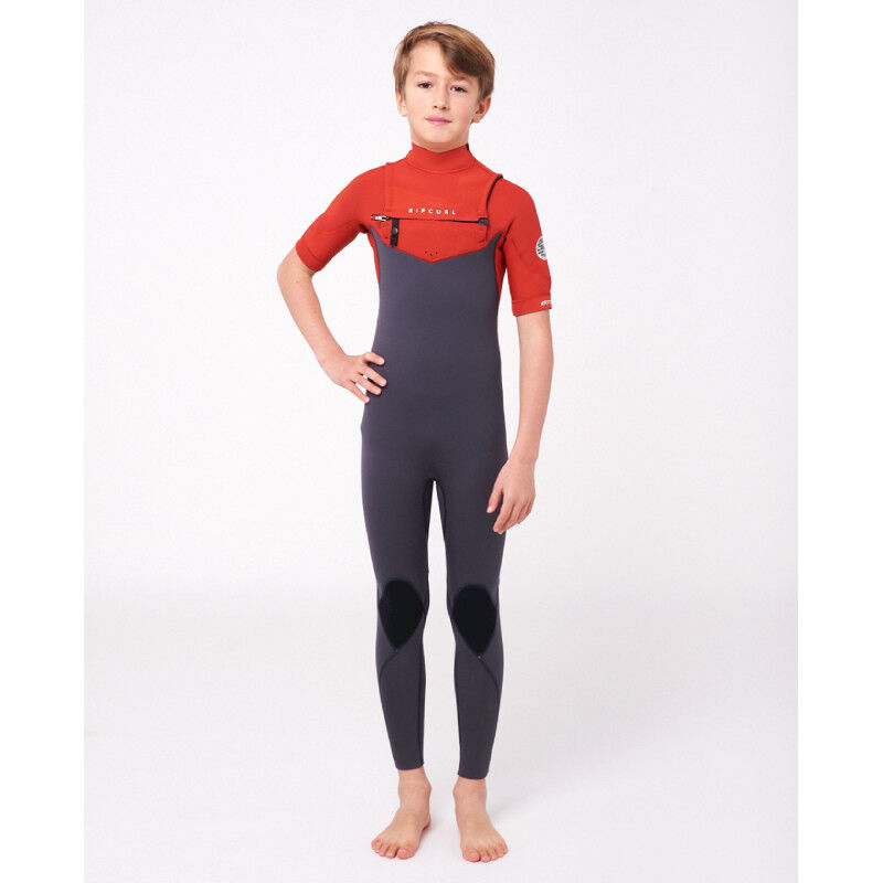 Dawn Patrol Chest Zip Short Sleeve 2/2 mm Wetsuit - Combinaison de surf enfant