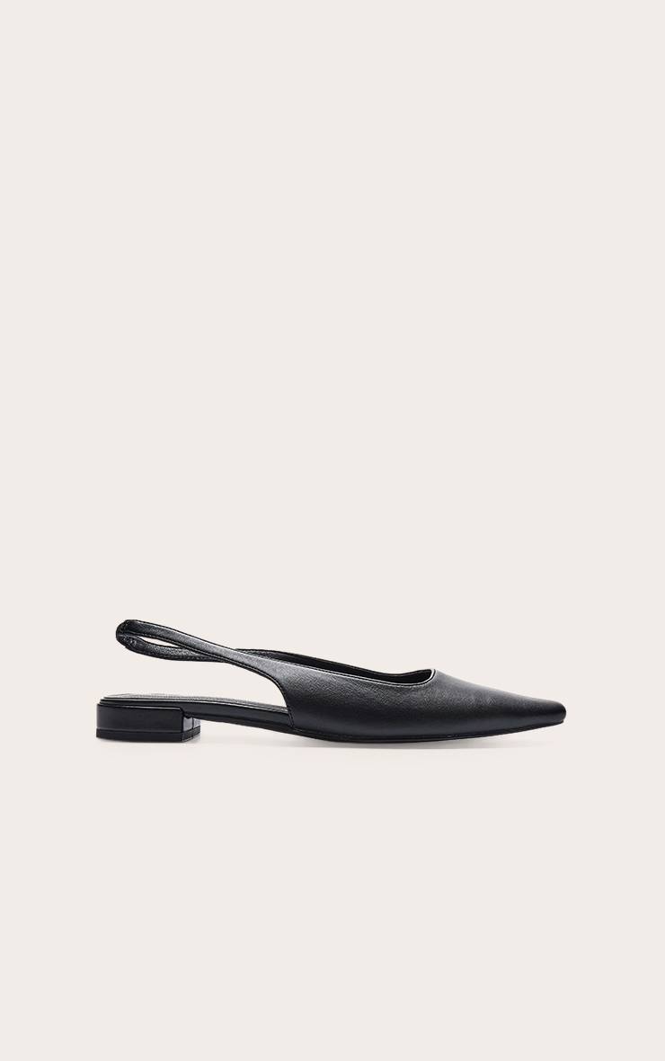 Noir Ballerine À Bride Arrière En Synthétiquecuir