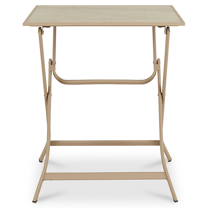 Table de jardin Aronie en acier coloris sable L.61 x l.61 x H.74 cm