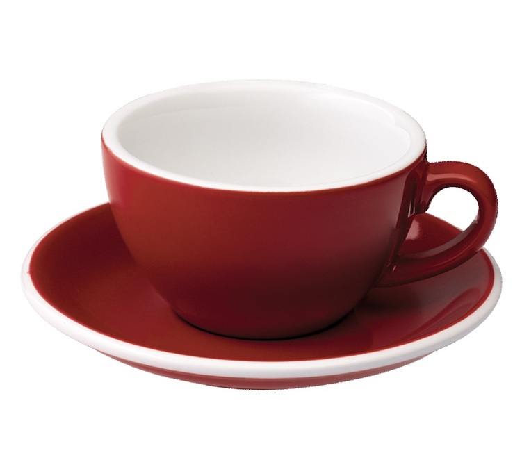 Tasses - LOVERAMICS - Cappuccino et sous-tasses rouge Egg 20 cl