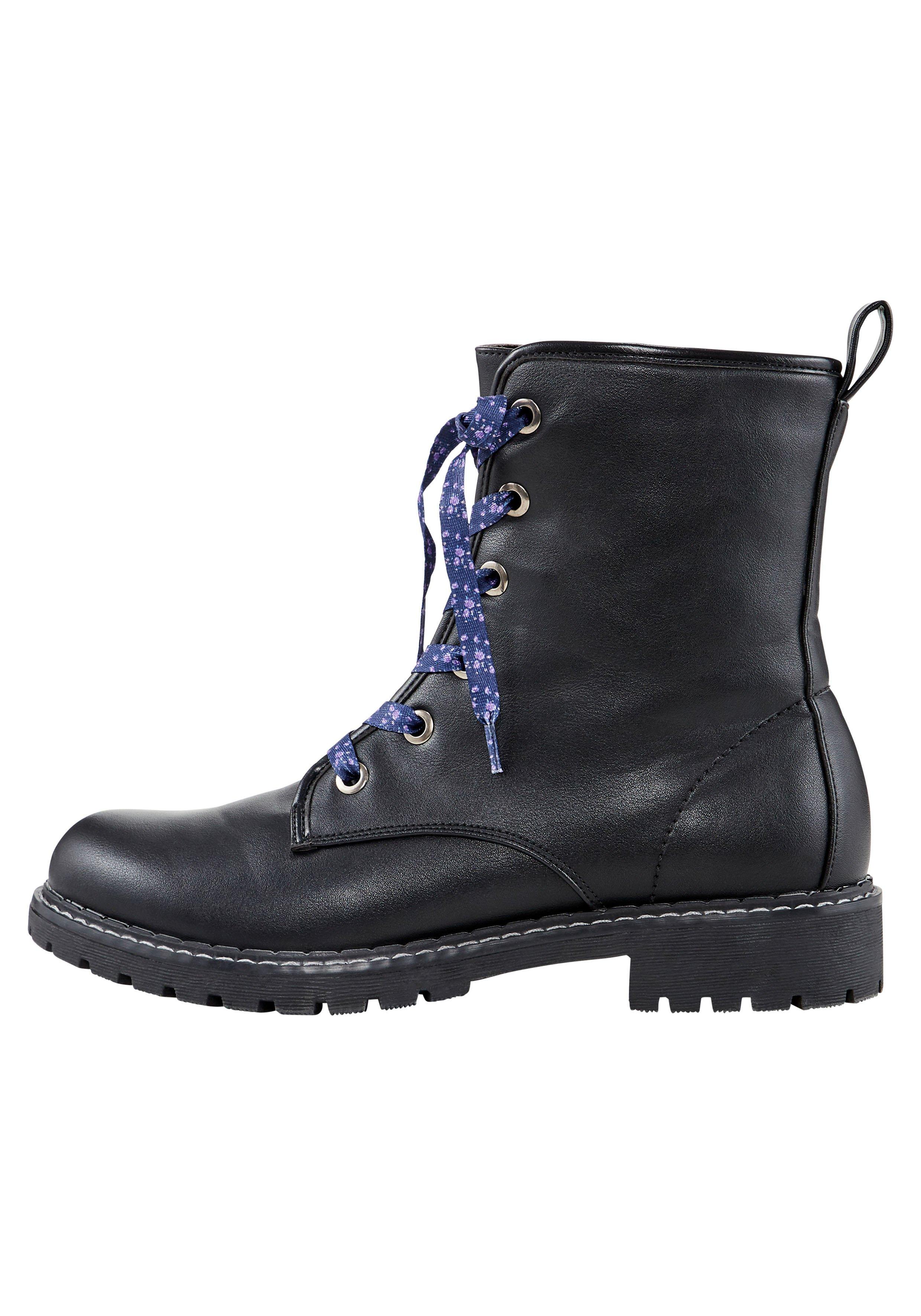Schnürboots in Crinkle-Optik