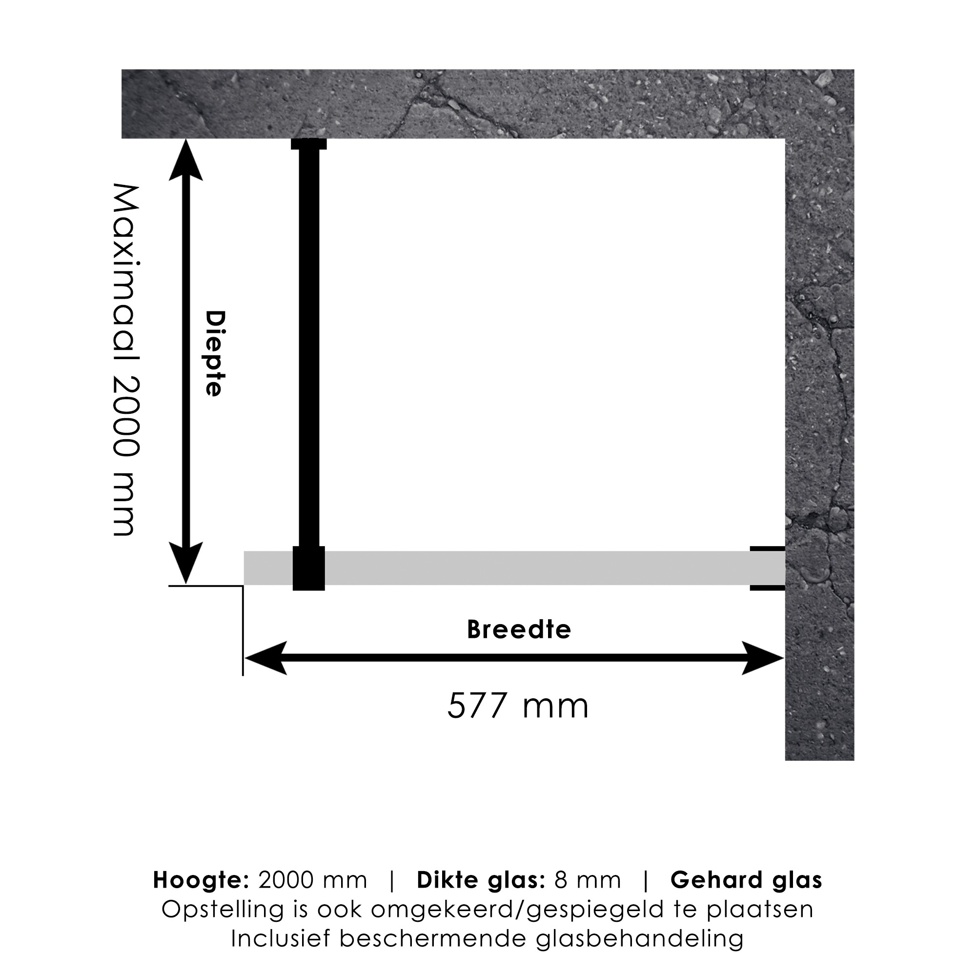 Brauer JC profielloze inloopdouche 60cm koper