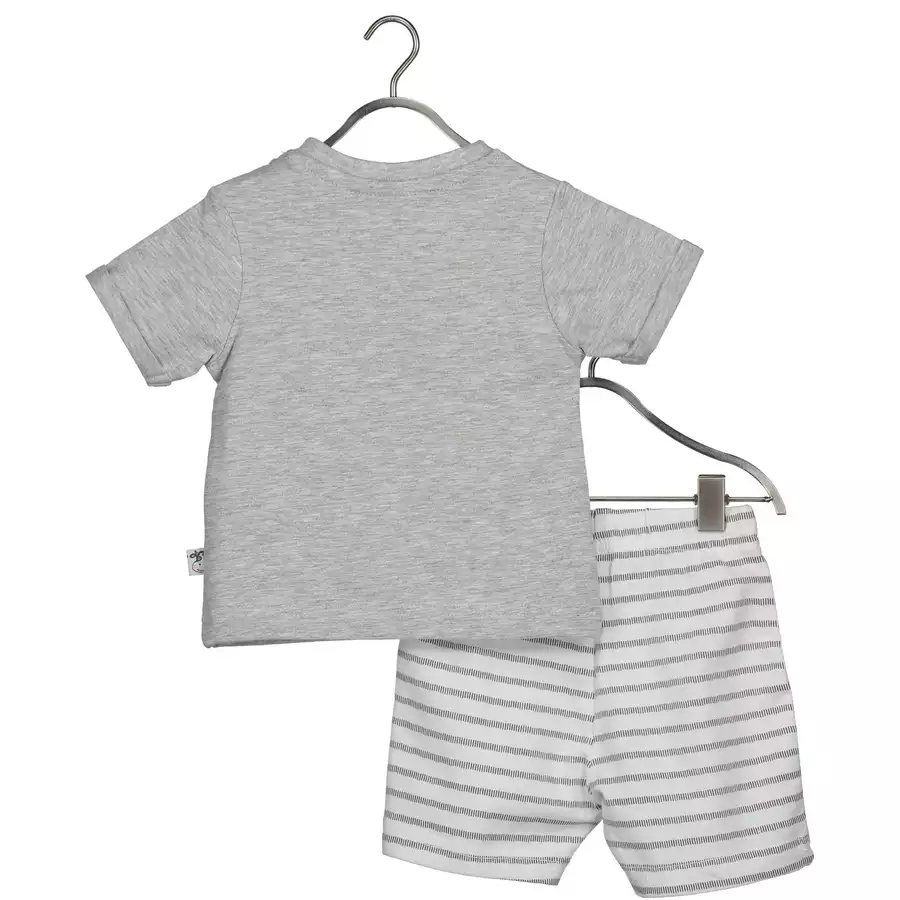 BLUE SEVEN Baby 2er-Set Milk Shirt + Shorts Mittelgrau