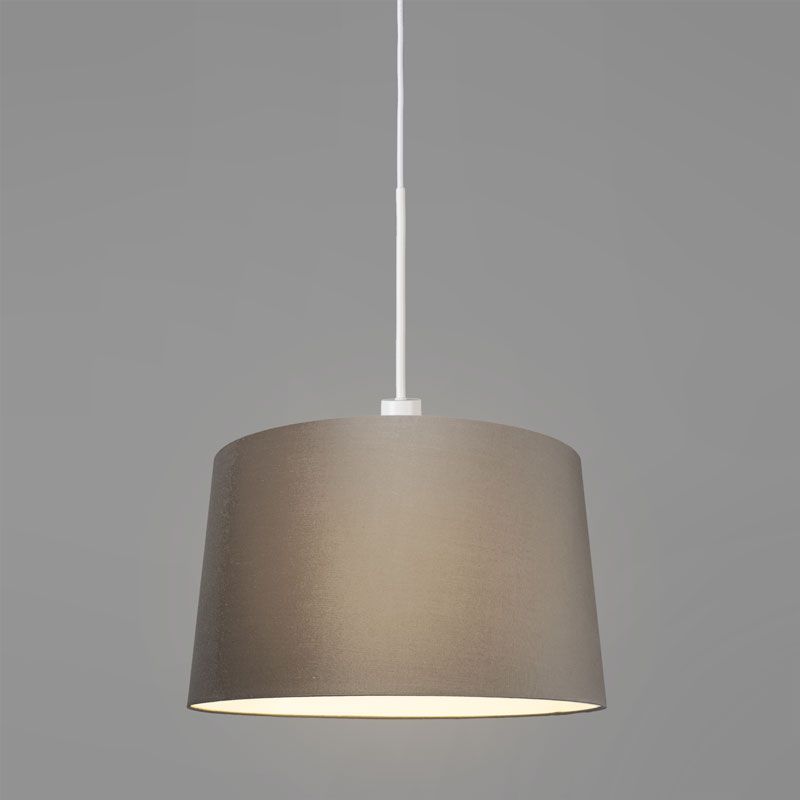 Moderne hanglamp wit met kap 45 cm taupe - Combi 1