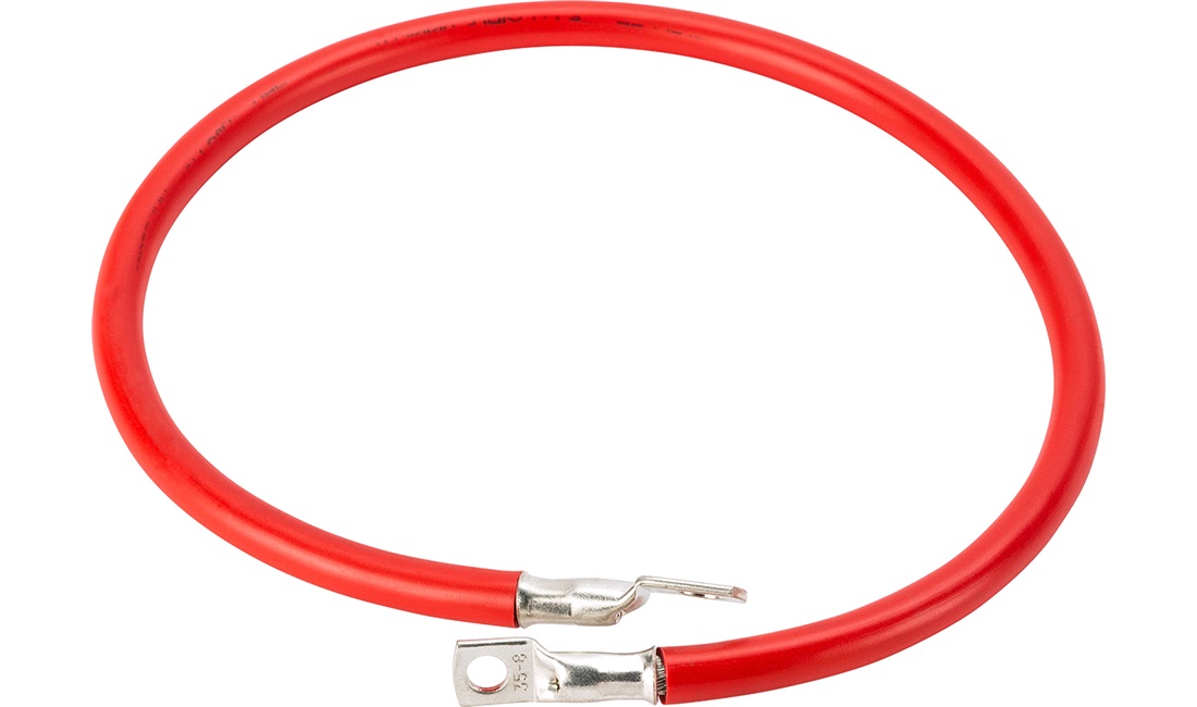 Batterikabel fortinnet rød 35mm2 0,7m med kabelsko Ø8/10mm