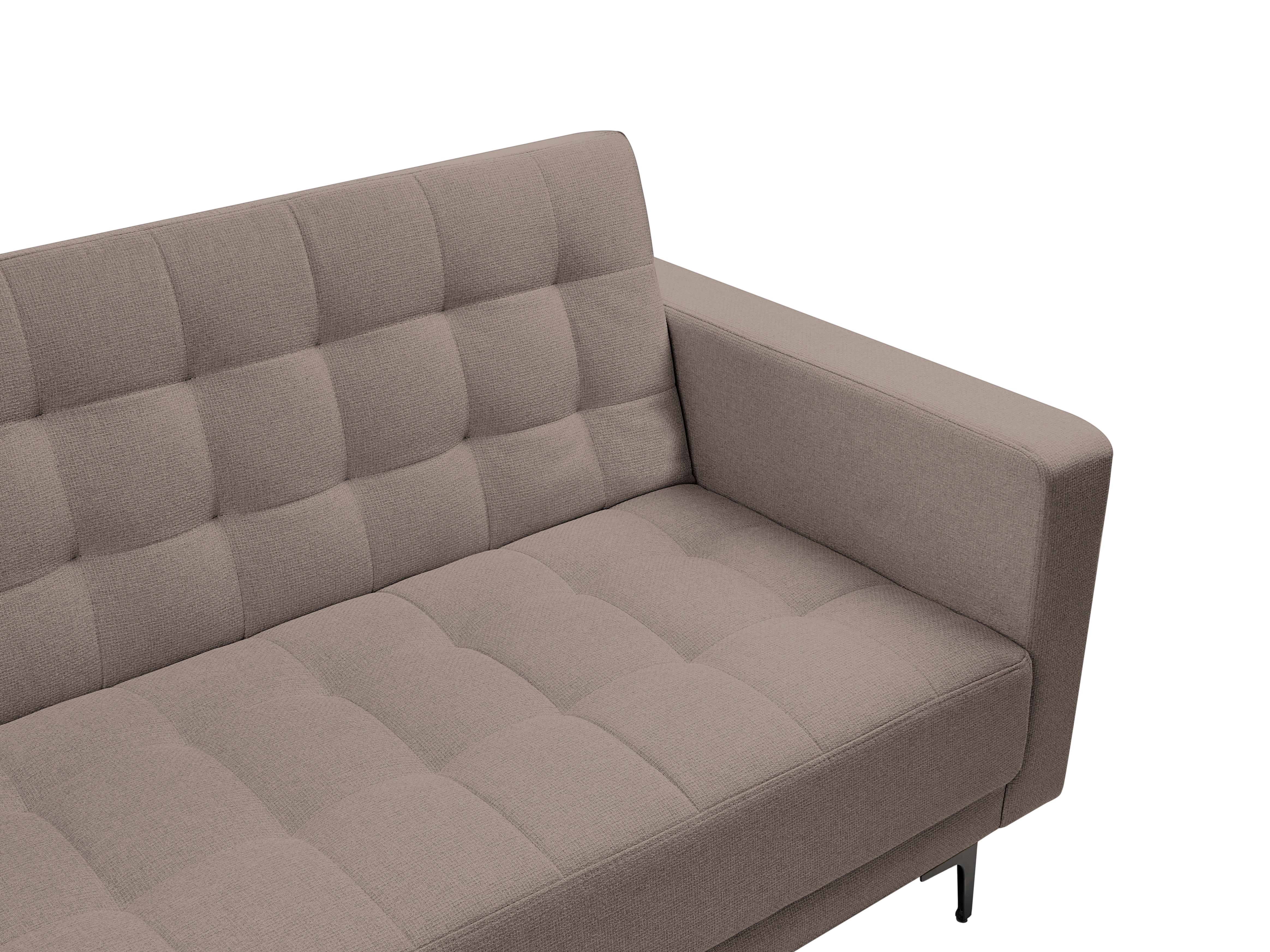 Modulaire hoekslaapbank 4-zits ABERDEEN Stof Taupe met ottomaan rechtszijdig