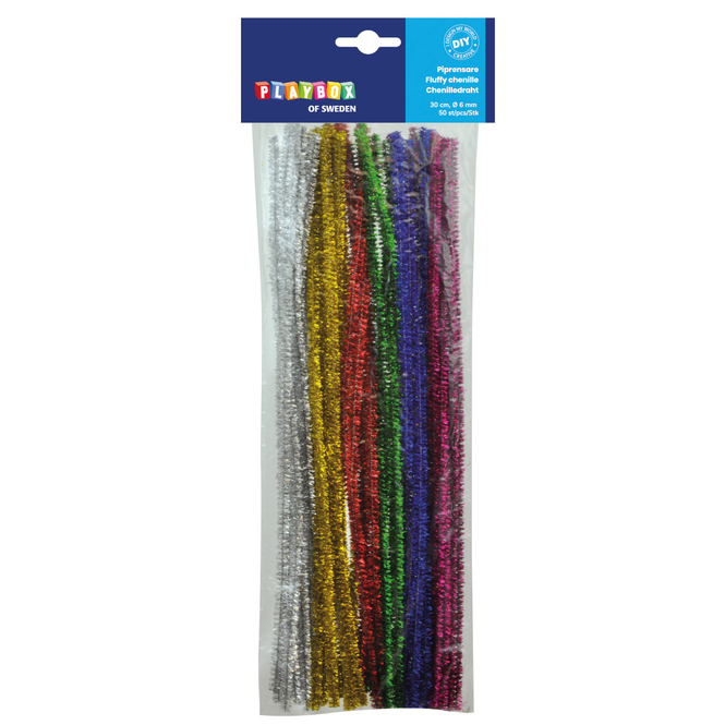Chenilledraht - glitzernd - 50 Stück - ca. 30 cm