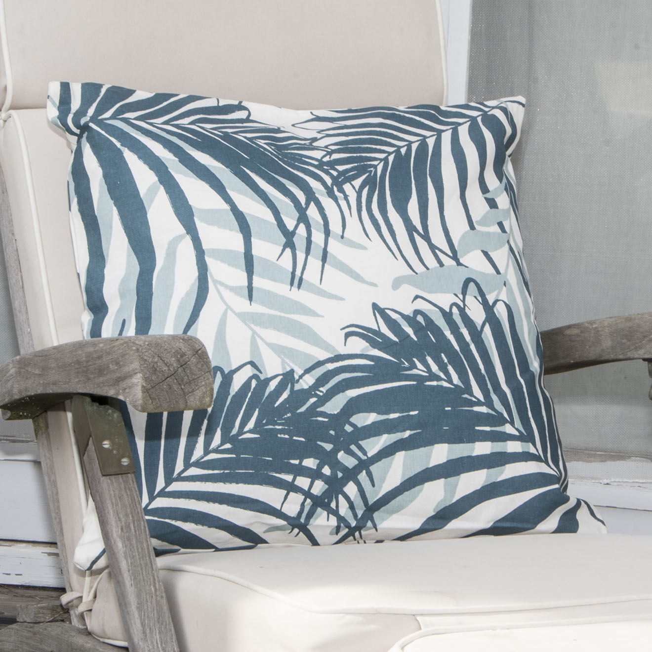 Febronie Housse de coussin d'extérieur Jungle bleue - 50x50 cm