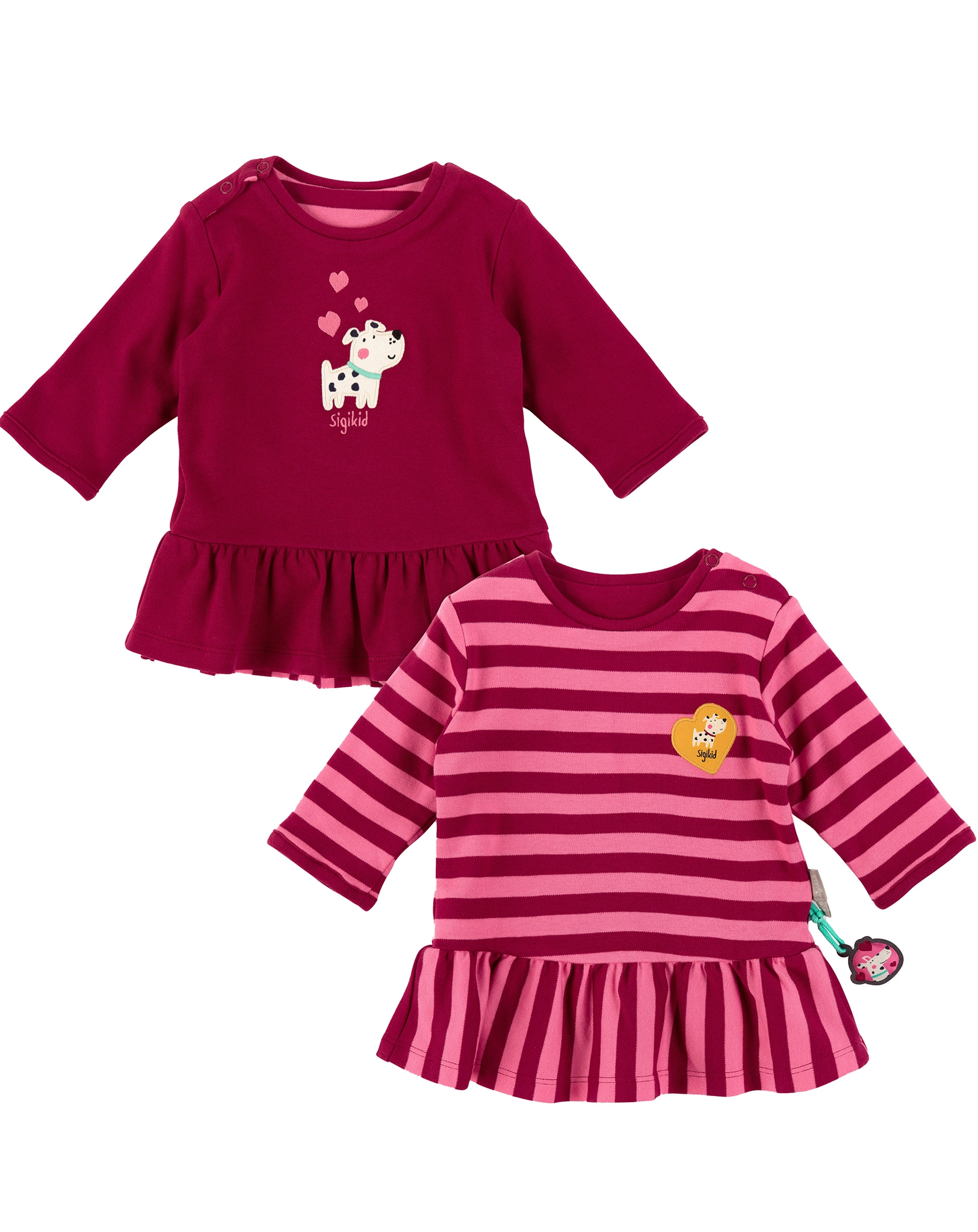 Wendekleid LITTLE HAPPY DOGS in bordeaux/pink