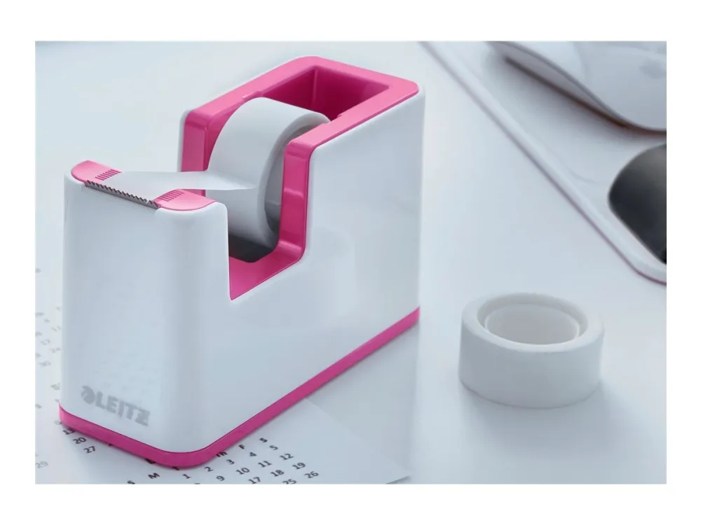 Tapedispenser Leitz WOW pink inkl. 1 rulle tape