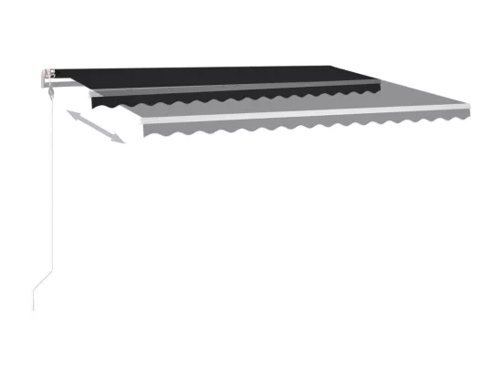 Auvent manuel rétractable avec LED 4,5x3 m Anthracite