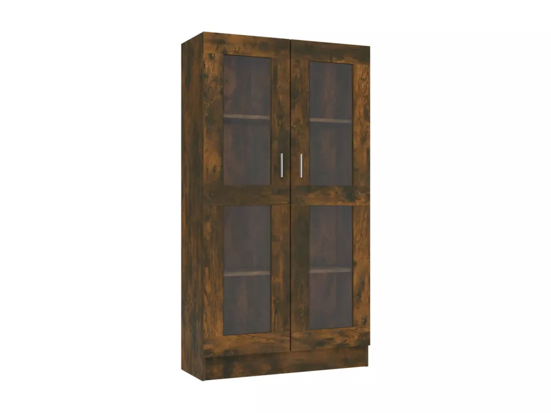 Armoire à vitrine Chêne fumé 82,5x30,5x150 cm Bois d'ingénierie