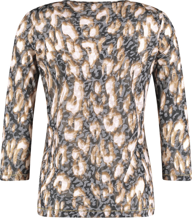 Gerry Weber T-SHIRT 3/4 SLEEVE Black/camel leopard print