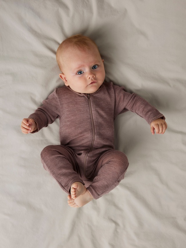 Name It Schlafanzug »NBFWANG WOOL NEEDLE NIGHTSUIT SOLID NOOS« aus reiner Merinowolle