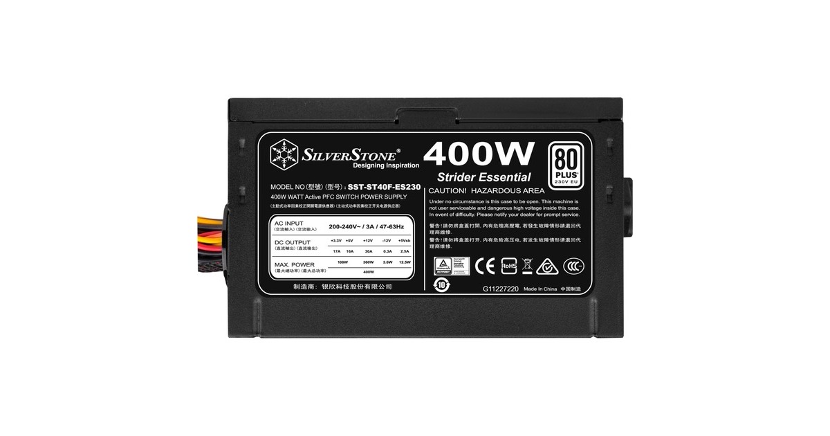 SilverStoneStrider Essential ST40F-ES230 400 watt voeding   (Zwart, 2x PCIe)
