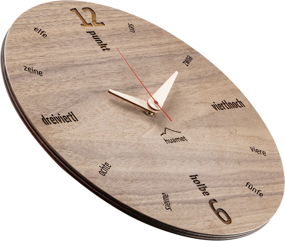 huamet CH10-B-01 Wandklok Cult Clock Nut Round