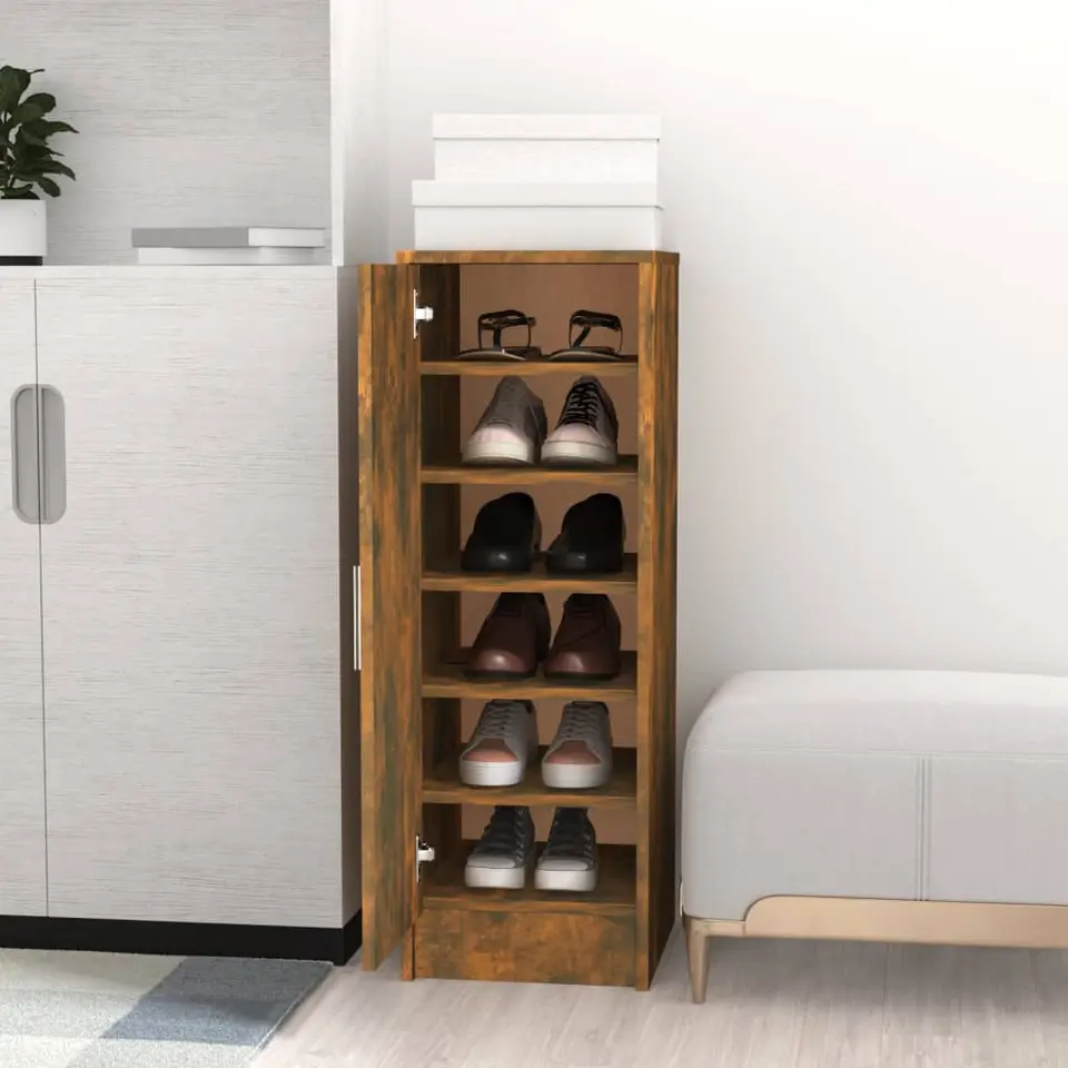vidaXL - Schoenenrek - Bruin - Bewerkt hout - 31.5 x 35 x 92 cm
