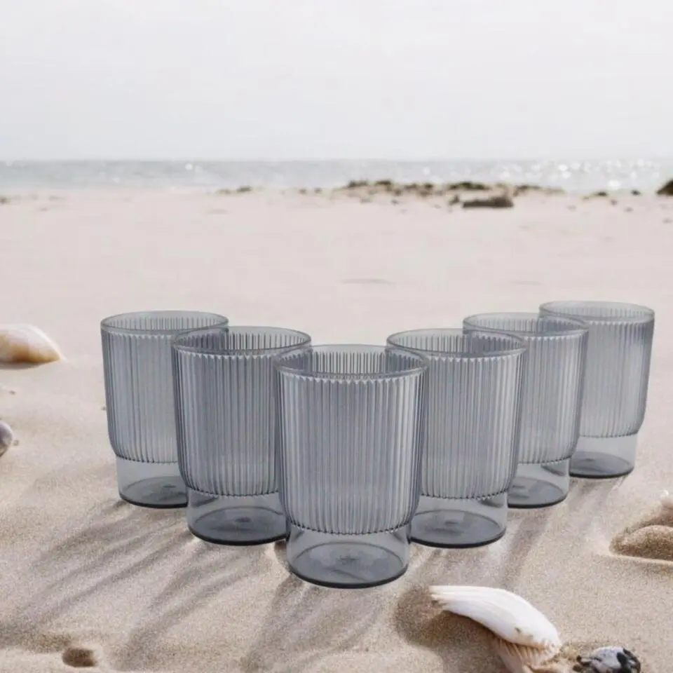 OTIX Kunststof Drinkglazen Herbruikbaar Set van 6 Waterglas Klein 350ml Trans...