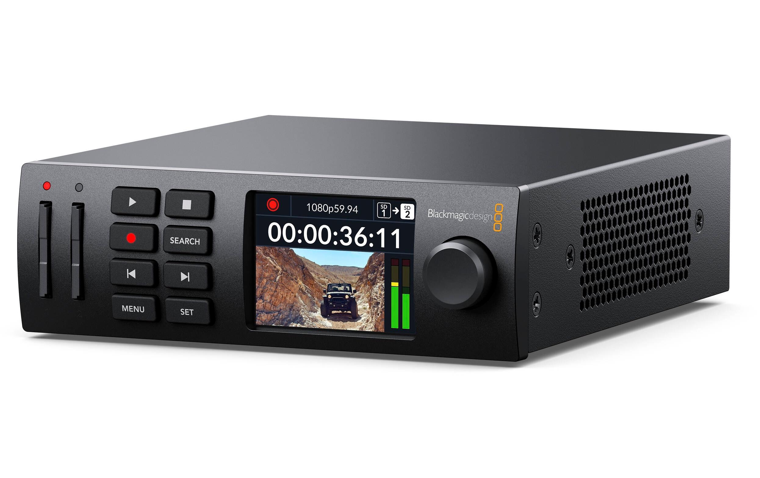 Recorder HyperDeck Studio HD Mini<br>Professionelles Broadcast-Deck zum Aufnehmen und Wiedergeben mit SD-Karten und SSD-Medien
