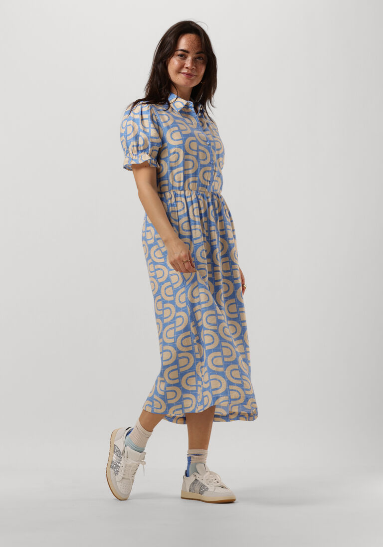 OBJECT lichtblauwe object midi jurk jada s/s midi dress 126