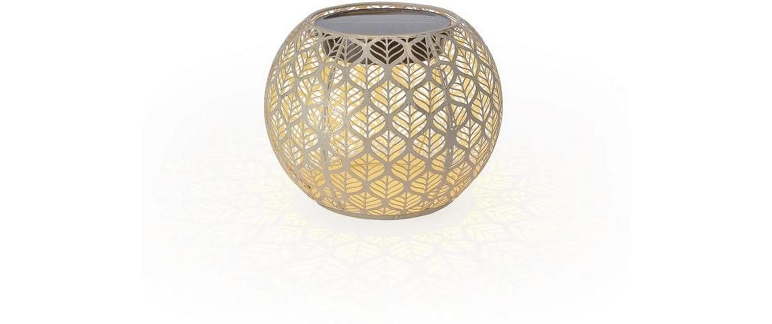 Windlicht Solar Antic Globe Grafic Ø 22 cm, HellbeigeSolarleuchte zum Aufstellen