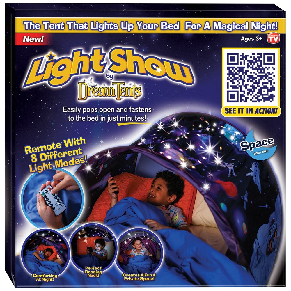 Lichtshow von Dream Tents – Weltraumabenteuer