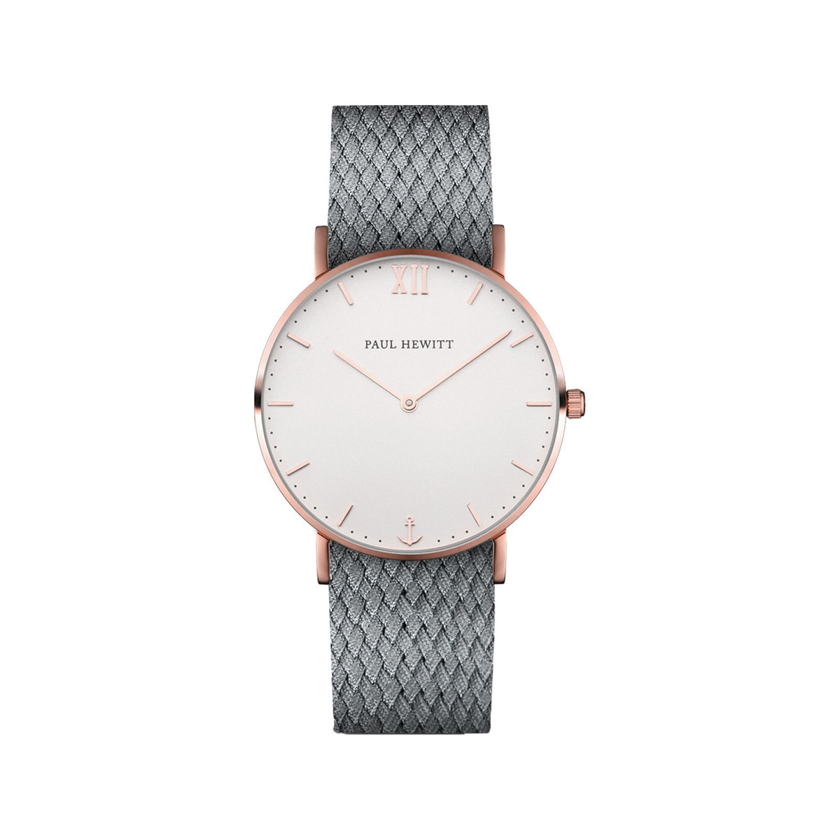 Montre Paul Hewitt mixte acier doré rose perlon