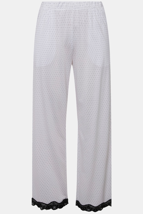 Pyjama, Punkte, Spitze, V-Ausschnitt, Halbarm