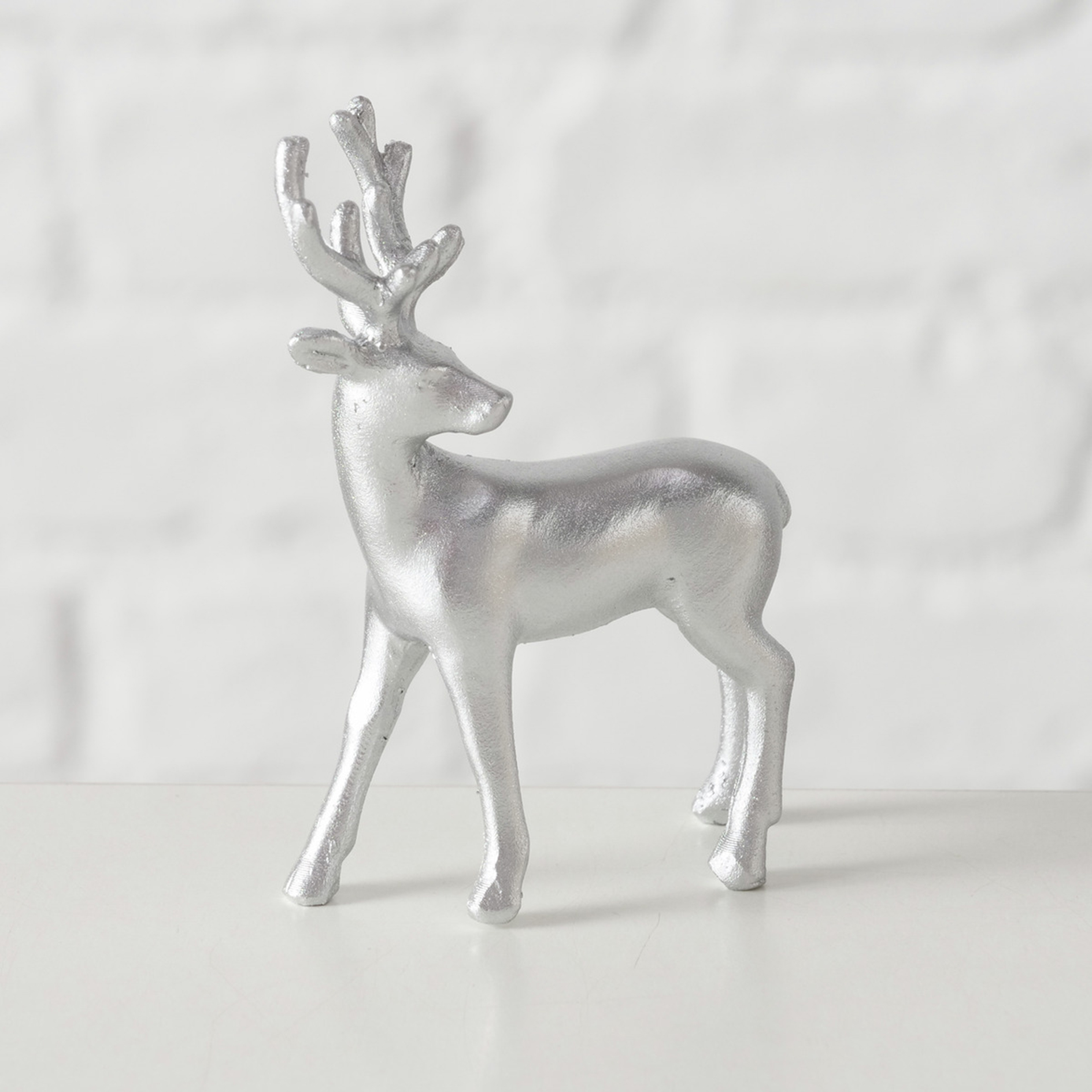 Dekofigur Hirsch - silber - 2-fach sortiert