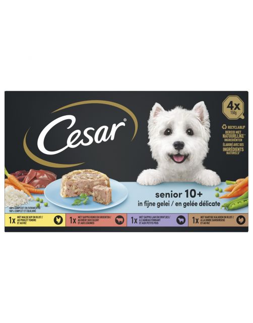 Cesar Alu Multipack Senior - Hondenvoer - 4x150 g