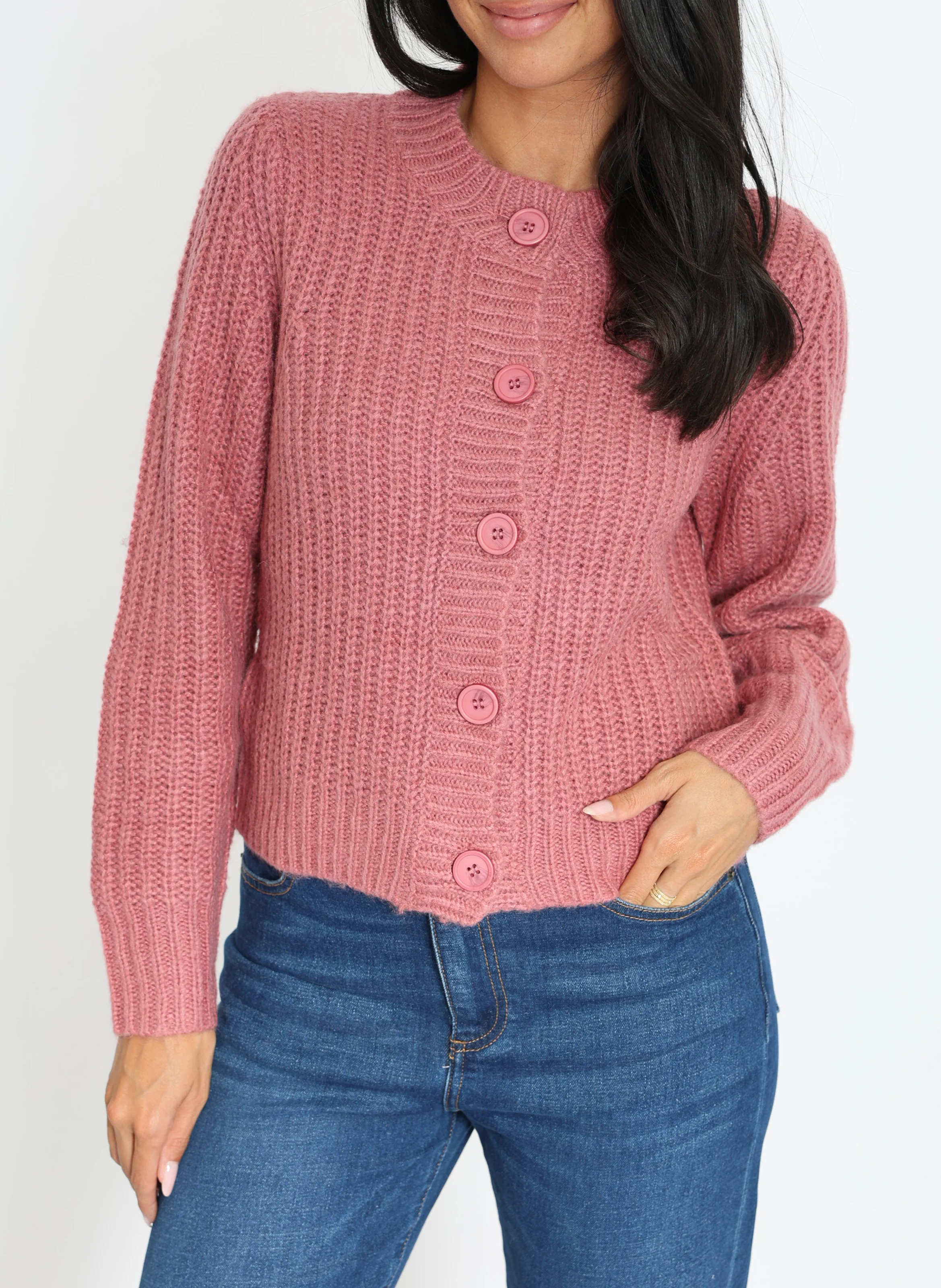 LANA - Gilet en maille | Rose
