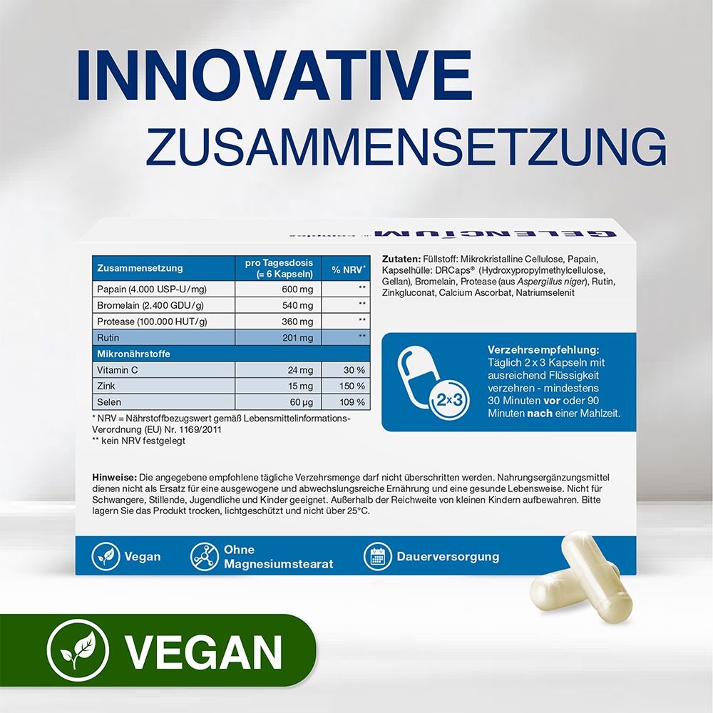 GELENCIUM® Enzym Complex hochdosiert mit Bromelain