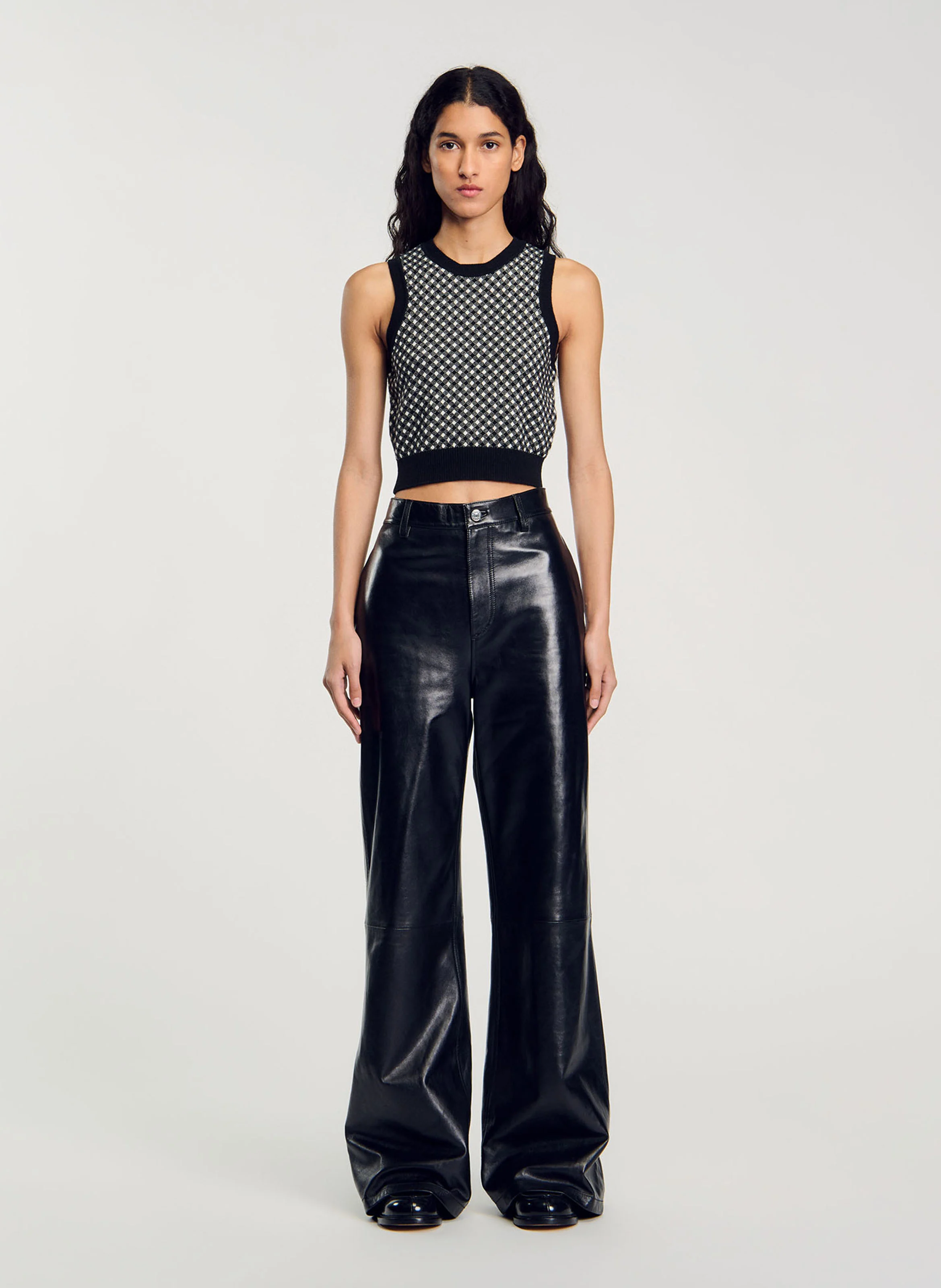Pull col rond en laine mélangée | Noir