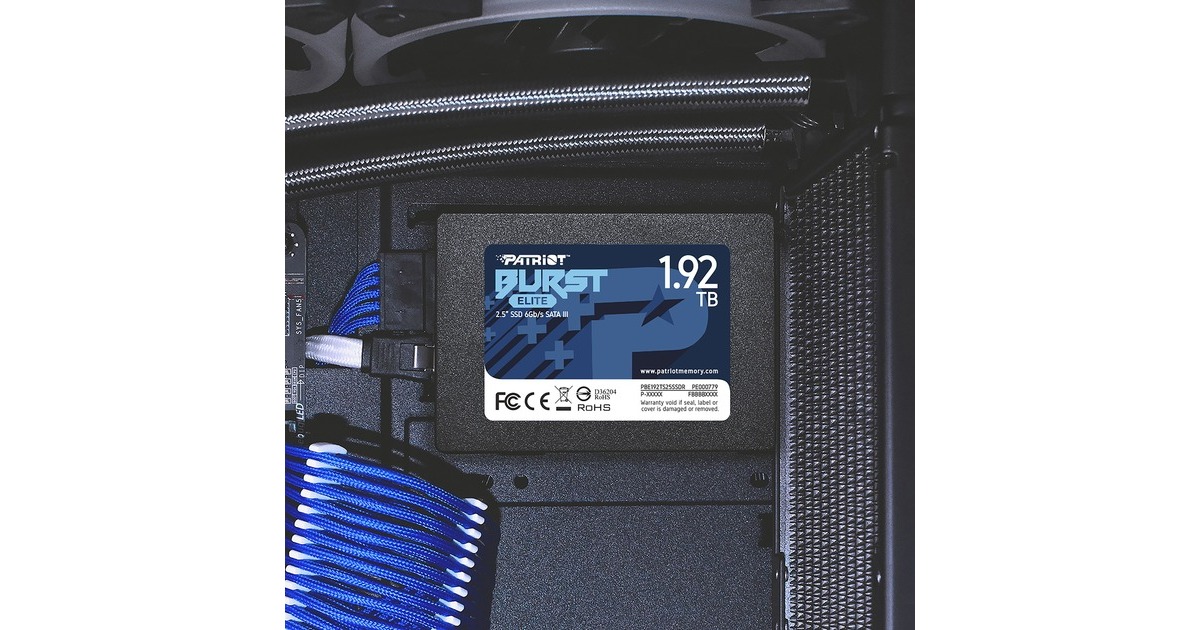 PatriotBurst Elite 1.92 TB SSD  (Zwart, PBE192TS25SSDR, SATA 6 Gb/s)