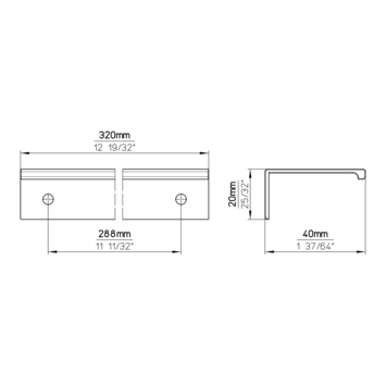 Greep Lara antiek zwart 320mm