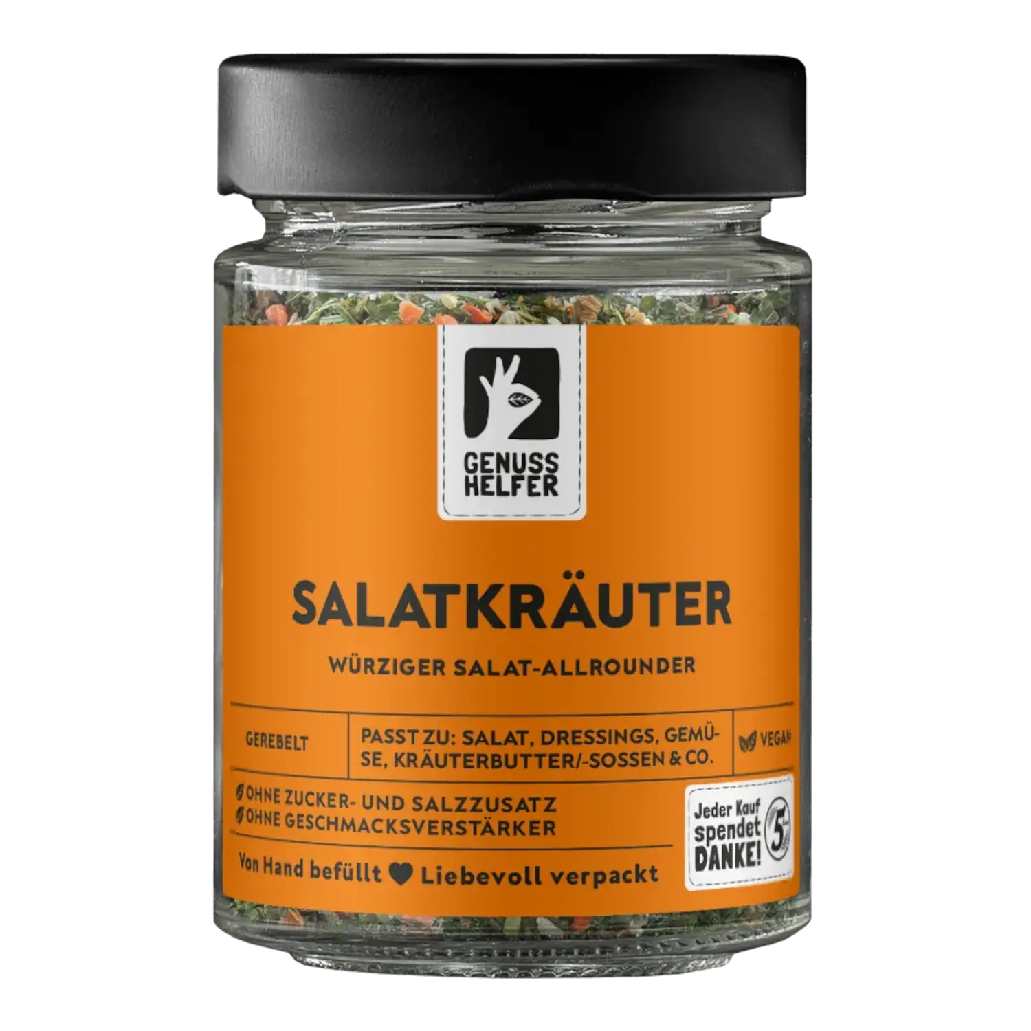 Salatkräuter, grob gemahlen, im Glas