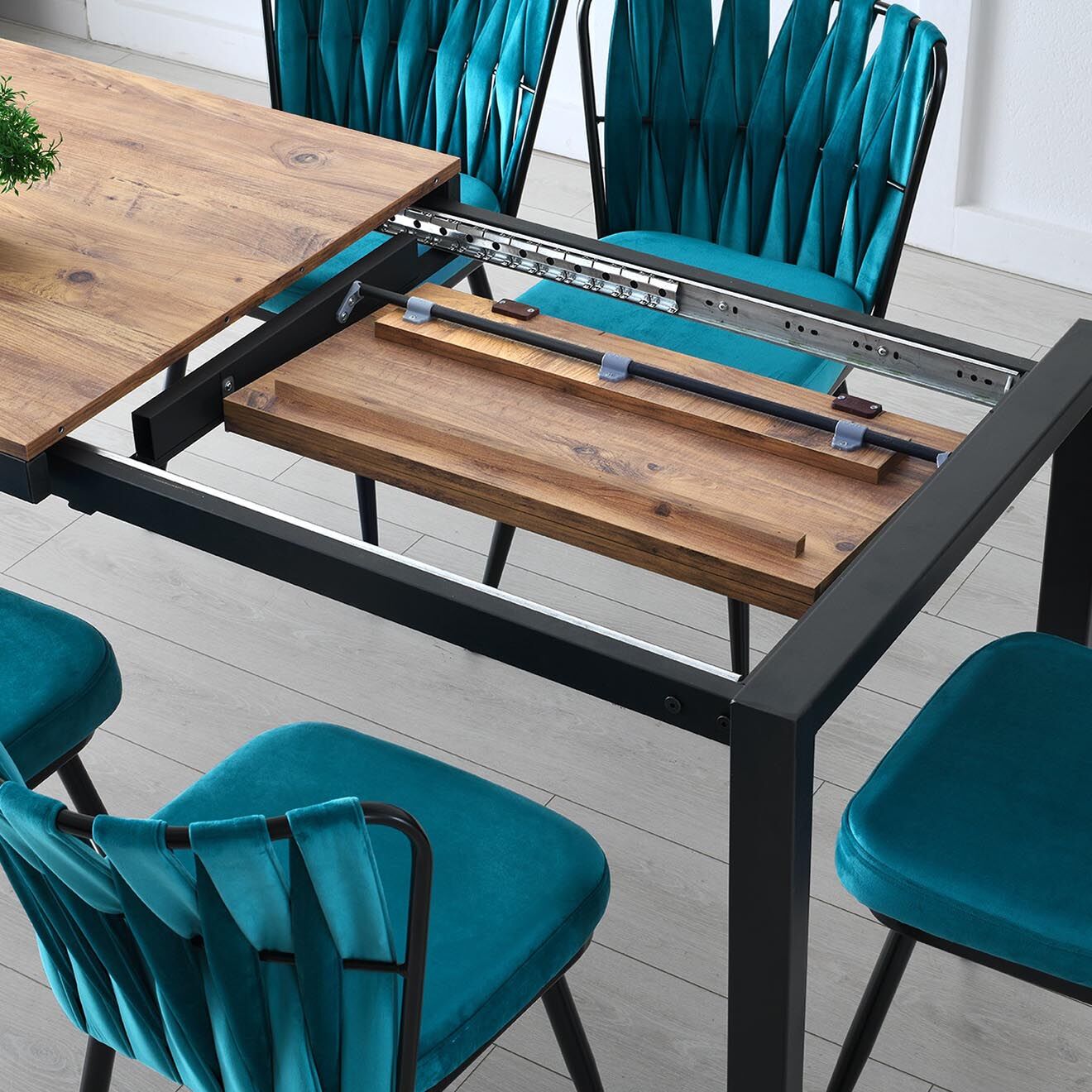 Wooden Art Table de salle à manger silva beige - 120-187x75x74 cm