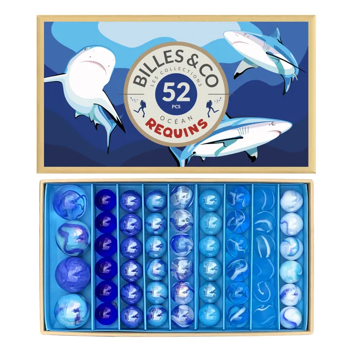 Billes & Co Coffret de 52 billes Requins