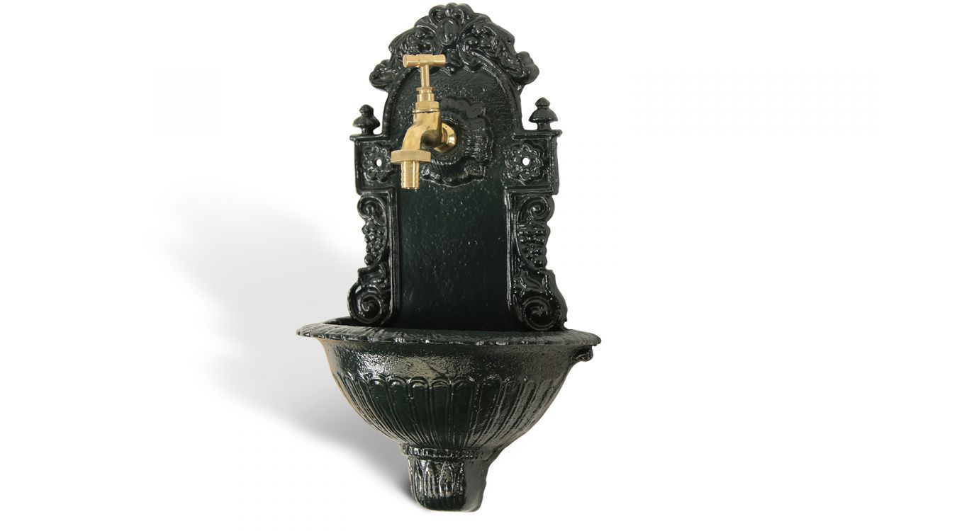 Fontaine de jardin fonte vert 24.5x12.5x40cm