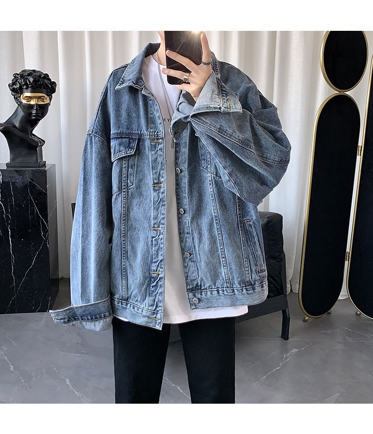 Adotuastic - Denim enkelrijsjas met zakdetail